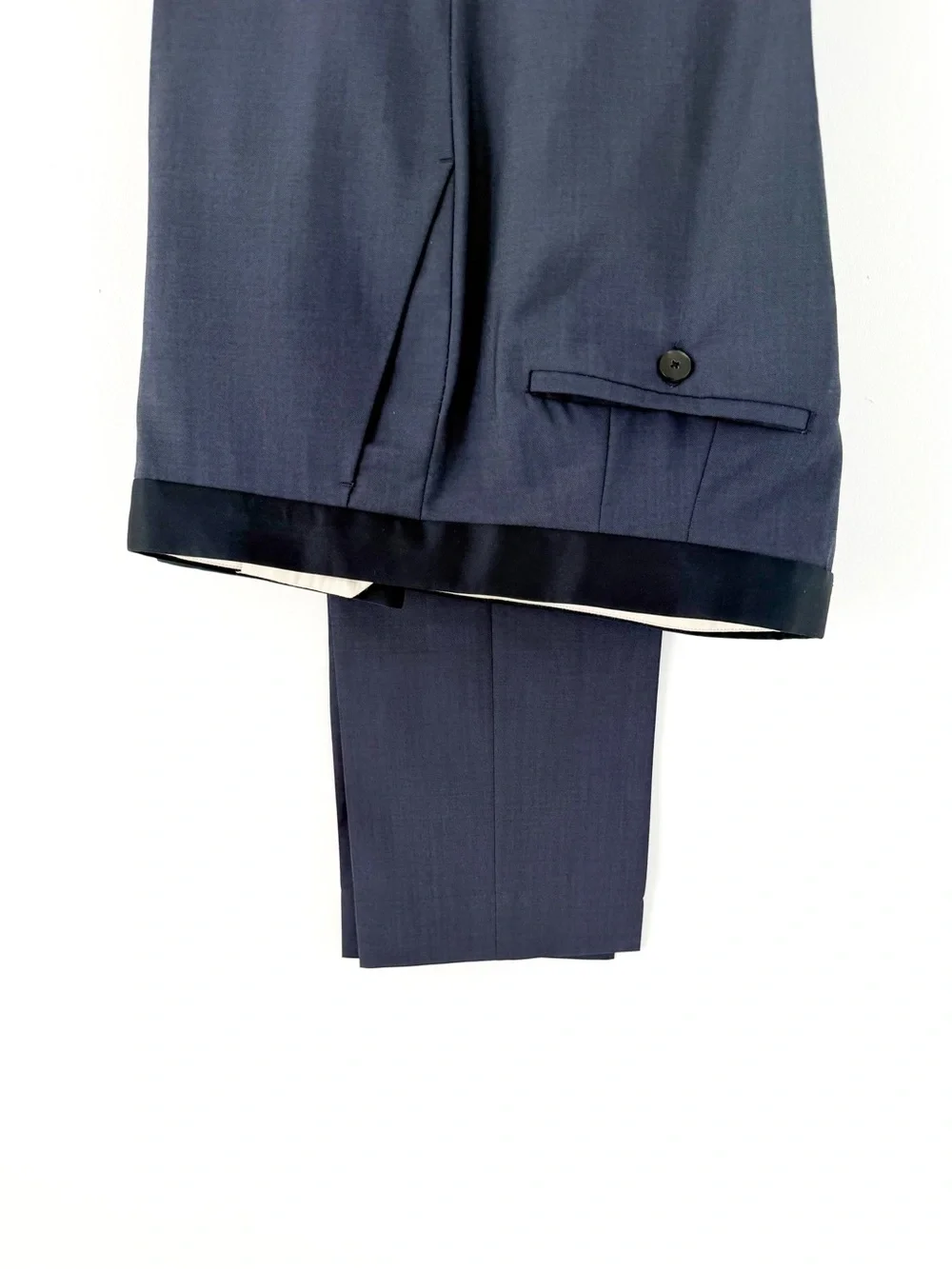 Paul Smith Men's Soho Fit Navy Peak Satin Lapel Suit Tuxedo Italian Wool 38R